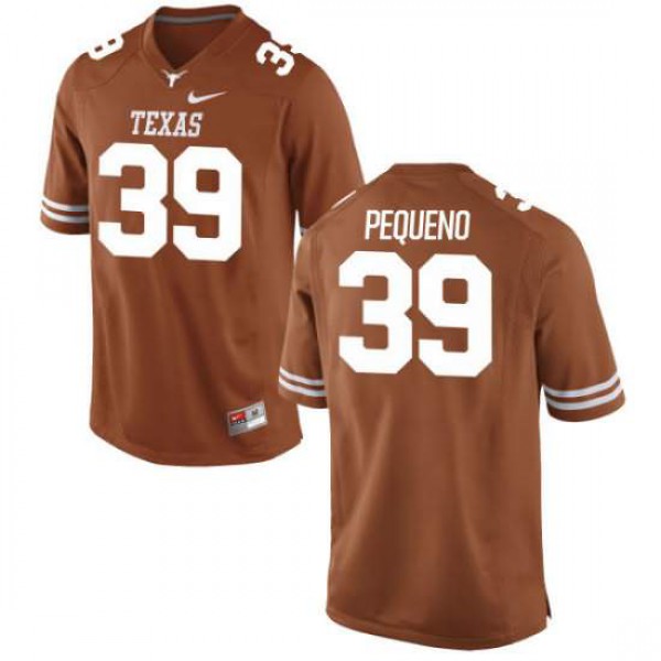 Mens Texas Longhorns #39 Edward Pequeno Tex Authentic Embroidery Jersey Orange
